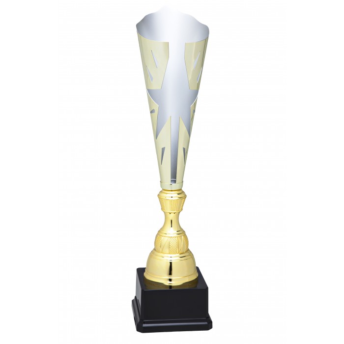 SILVER & GOLD STARBURST CONICAL CUP - 48CM